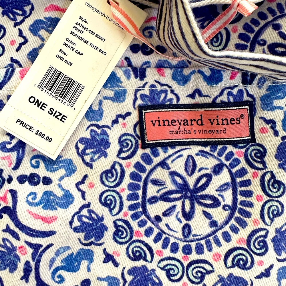 Vineyard vines Seahorse tote bag NWT